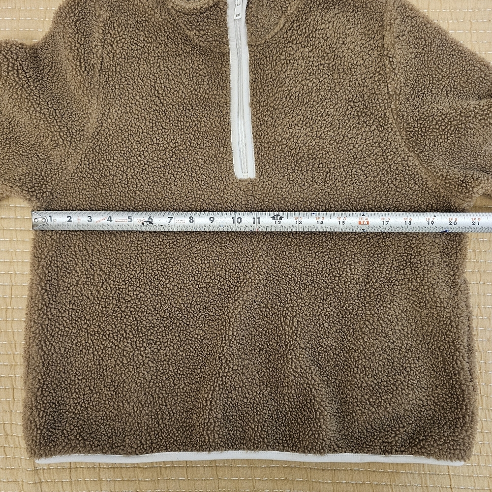 Aspen Teddy Bear Sherpa Fleece Pull Over‎ Quarter Zip Cozy Cabincore - Picture 9 of 9
